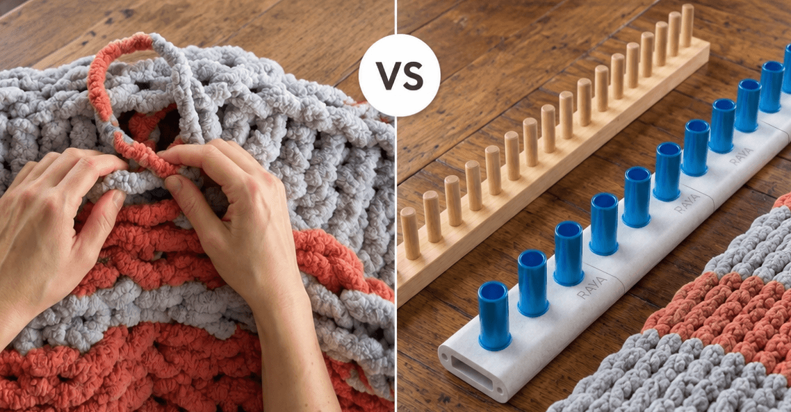 Chunky Yarn Blanket: Loom vs. Finger Weaving: Which is Easier?